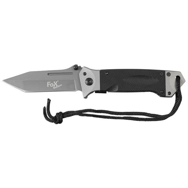 Fox Outdoor Jack Single-Handed Knife, Black, G10 Handle