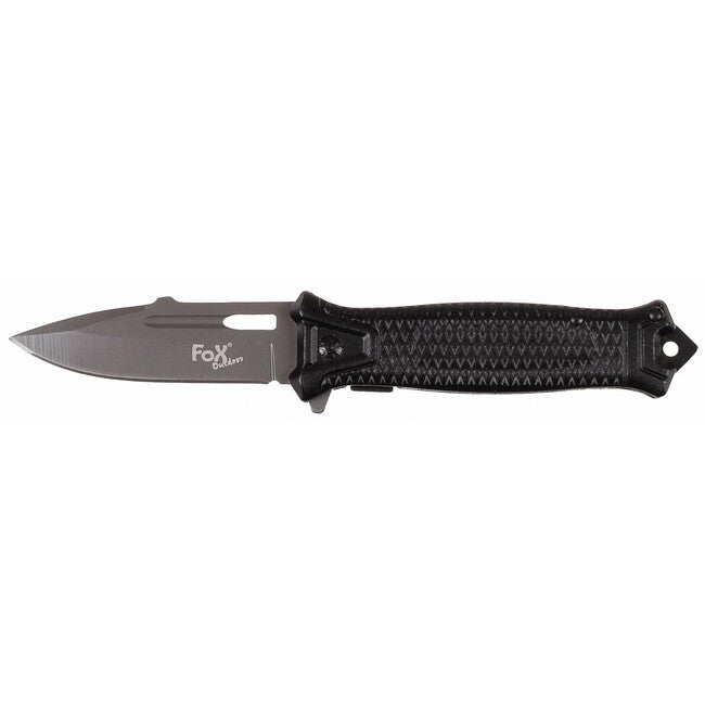 Fox Outdoor Jack Single Hand Snake Knife, Black, Metal Handle