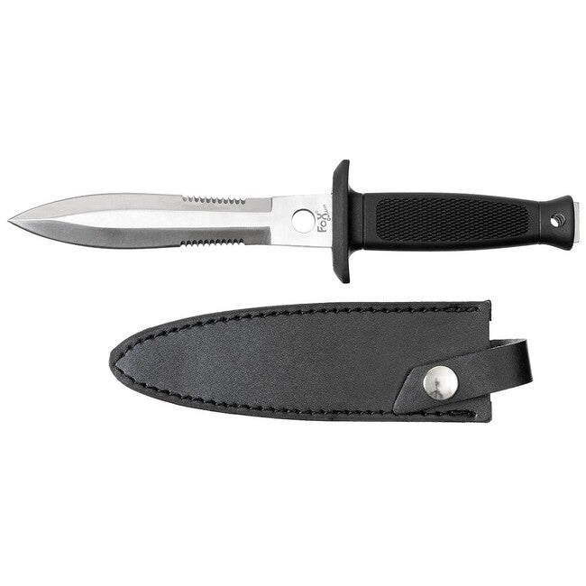 Fox Outdoor Reversible Boot Knife with Sheath, Rubber Handle