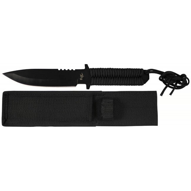 Fox Outdoor Knife with Paracord, Black