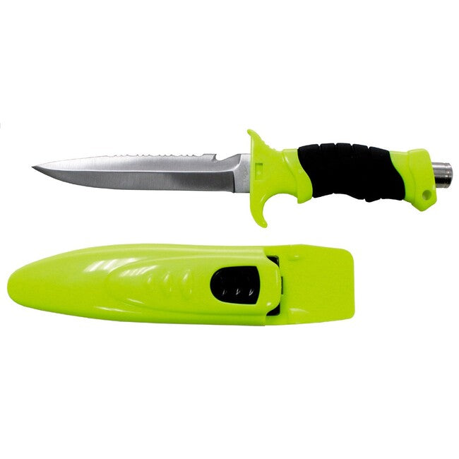 Fox Outdoor Diving Knife Profi, Neon Yellow-Black, with Sheath