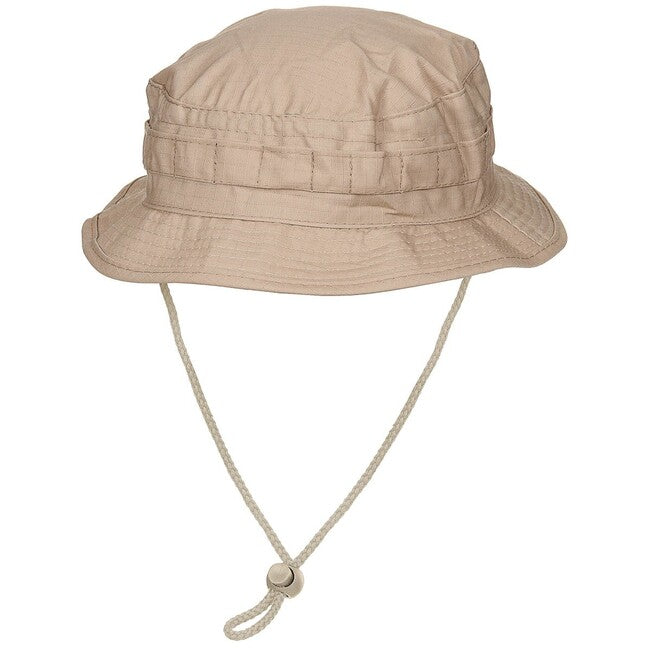 MFH GB Bush Rip-Stop Hat with Cord, Khaki
