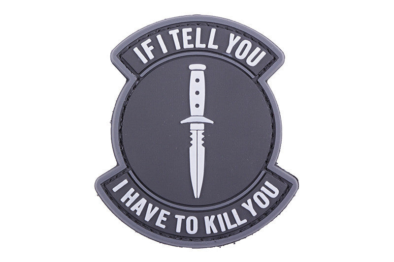 WARAGOD If I Tell You Tactical Patch 7x5cm, Black