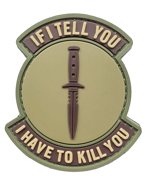 WARAGOD If I Tell You Patch 7 x 5cm, Coyote
