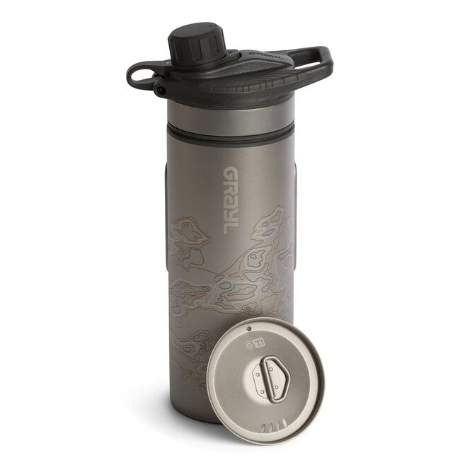 GRAYL Titanium GeoPress™ Purifier Filtration Bottle with Cook Lid, Covert Black