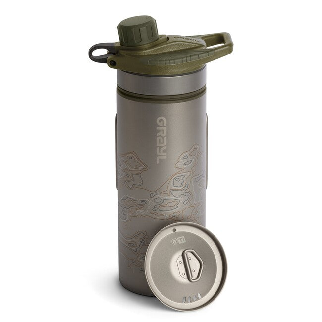 GRAYL GeoPress™ Titanium Filtration Bottle with Cook Lid, Olive Drab