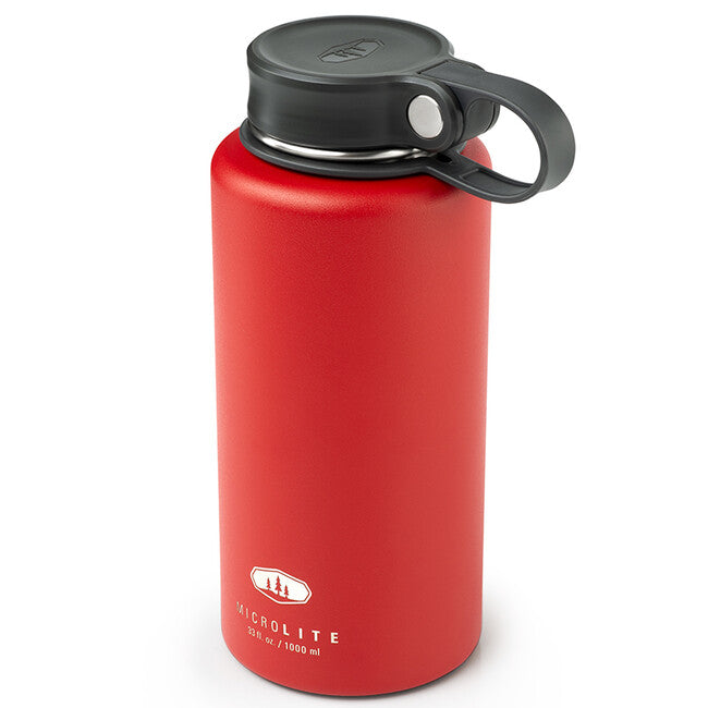 GSI Outdoors Microlite 1000 Twist Thermos Bottle, 1L, Haute Red