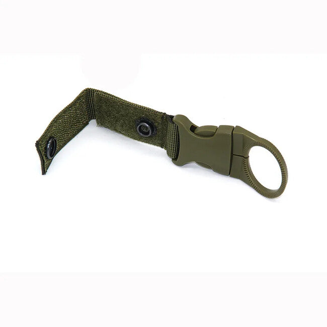 DRAGOWA Tactical Oasis Nylon Bottle Holder with Carabiner, Khaki