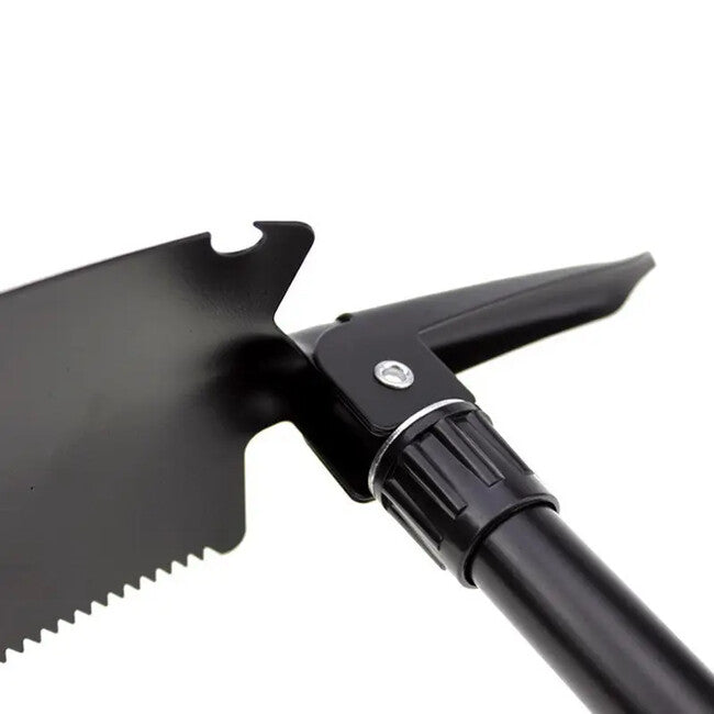 DRAGOWA Tactical Outdoor Multifunctional Folding Shovel with Pickaxe and Sheath Ember, Black
