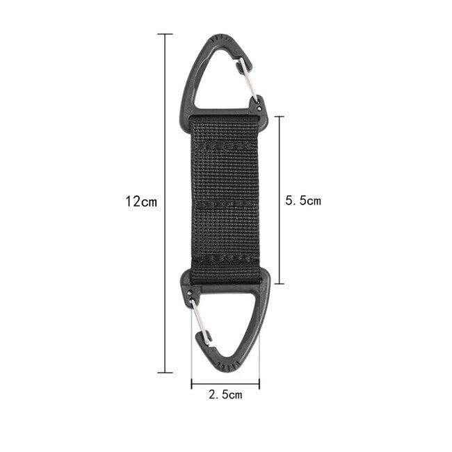 DRAGOWA Tactical Basecamp Reversible Carabiner, Black