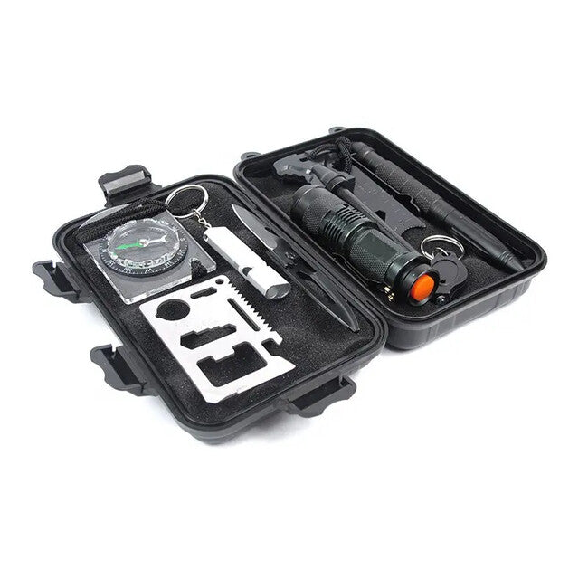 DRAGOWA Tactical Outdoor Survival Kit 10-in-1 Pine, Small