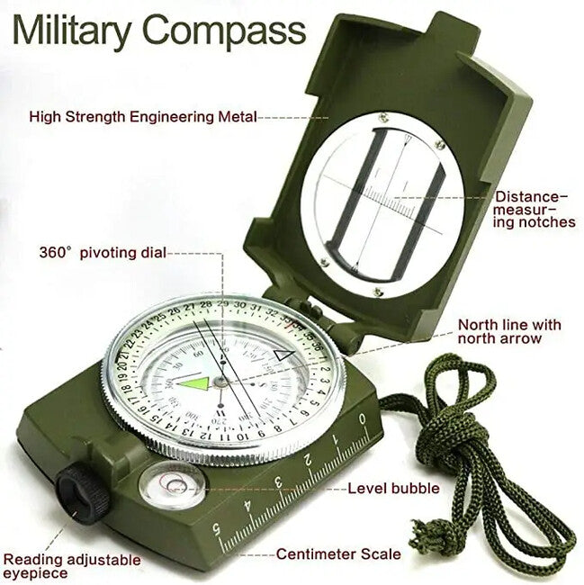 DRAGOWA Tactical Metal Waterproof Compass Drift, Green