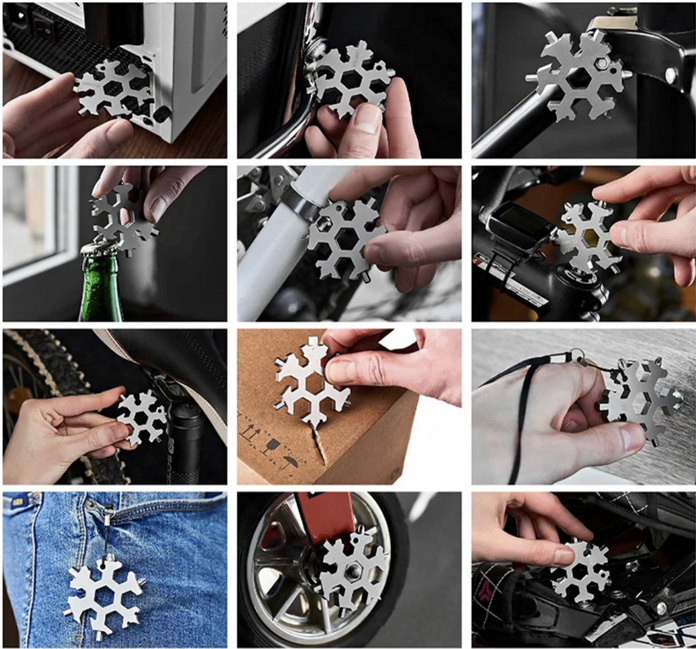 DRAGOWA Tactical Stainless Steel Multitool 19 in 1 Hollow, Silver