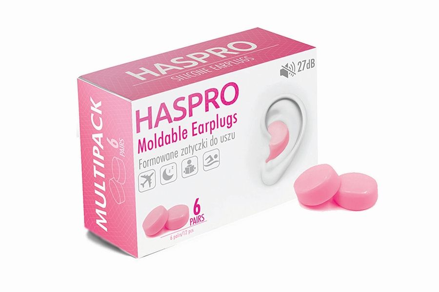 HASPRO 6P Silicone Ear Plugs, Pink
