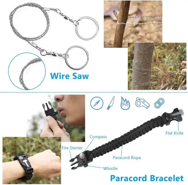 DRAGOWA Tactical Camping Emergency Survival Kit Ash, Large