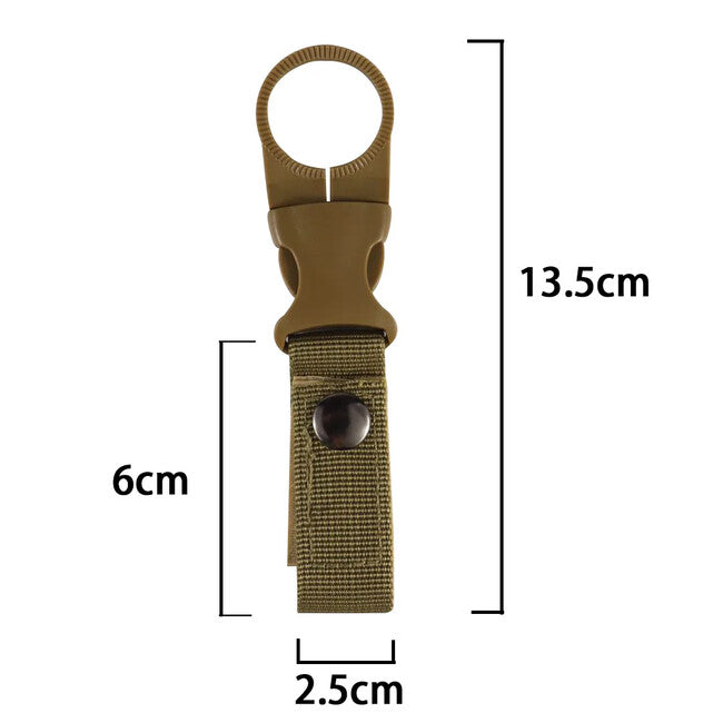 DRAGOWA Tactical Oasis Nylon Bottle Holder with Carabiner, Green