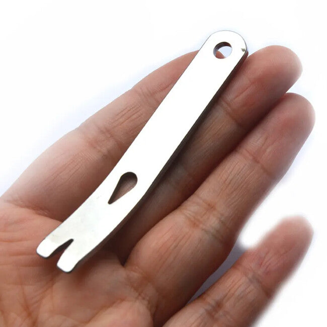 DRAGOWA Tactical Mini Stainless Steel Key Pry Bar Otter, Silver