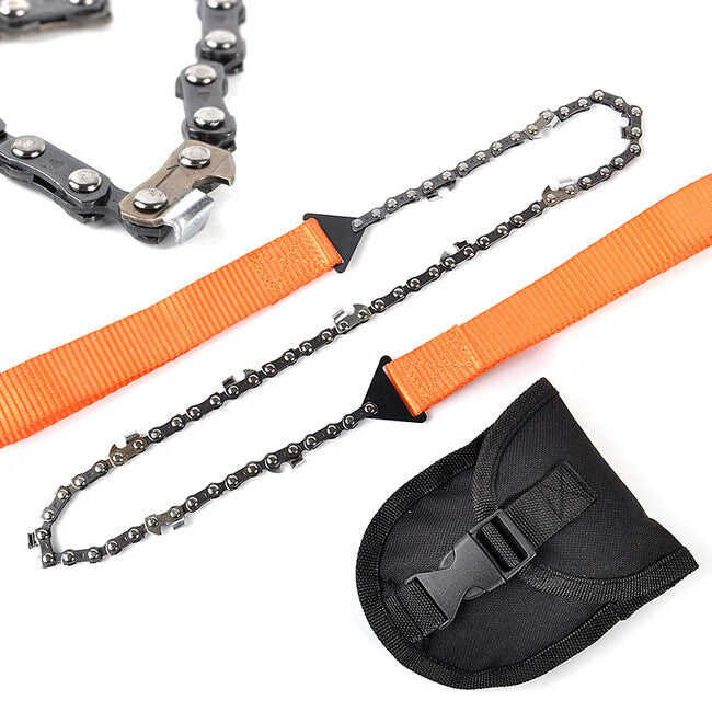 DRAGOWA Tactical Pocket Chain Saw Survival Billy Orange