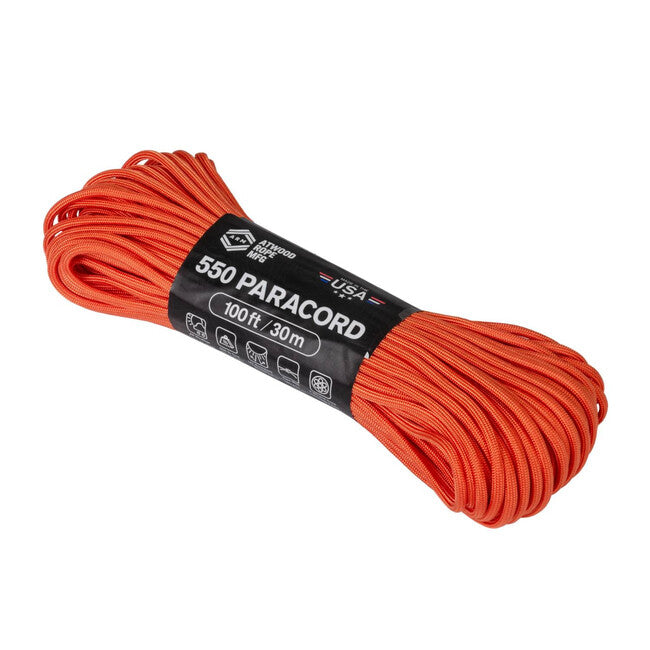 Helikon-Tex 550 Paracord (100 stôp) - spálená oranžová