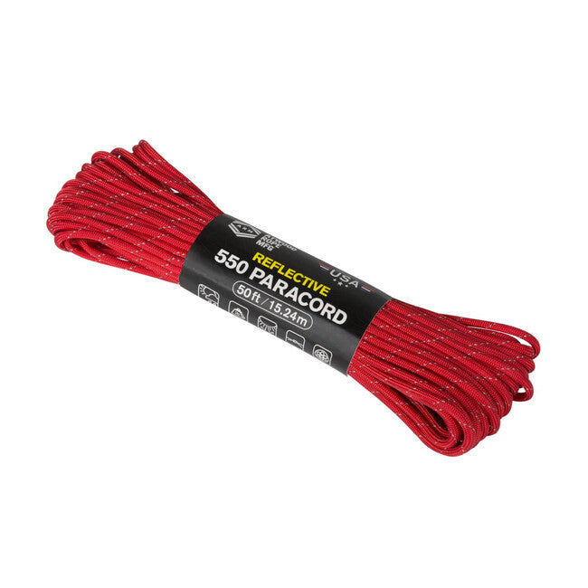 Helikon-Tex 550 Paracord Reflective (50ft) - Red