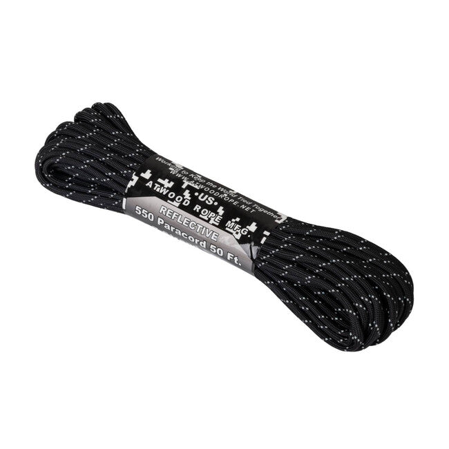 Helikon-Tex 550 Paracord Reflective (50ft) - Black