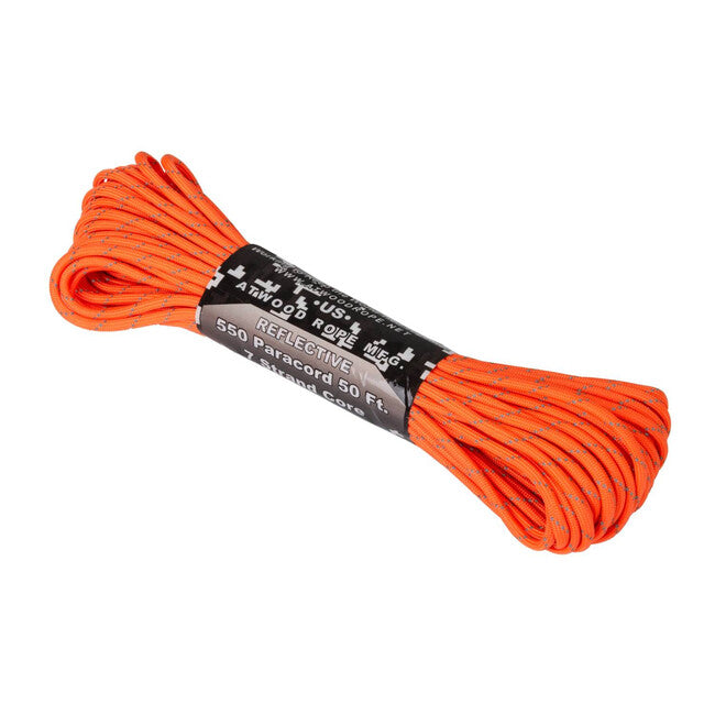 Helikon-Tex 550 Paracord Reflective (50ft) - Neon Orange