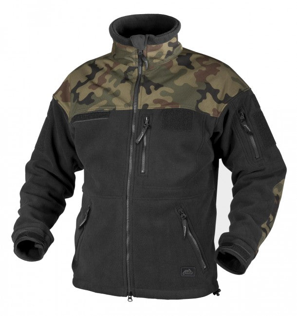 Helikon-Tex Infantry Fleece Jacket, Black Woodland, 330g/m2