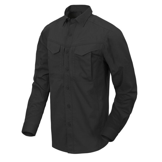 Helikon-Tex DEFENDER Mk2 Long Sleeve Shirt, PolyCotton Ripstop, Black