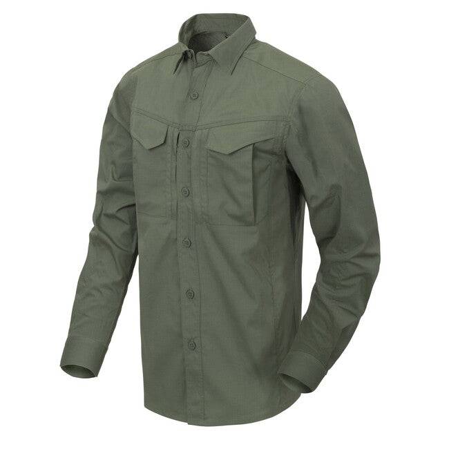 Helikon-Tex DEFENDER Mk2 Long Sleeve Shirt, Olive Green PolyCotton Ripstop