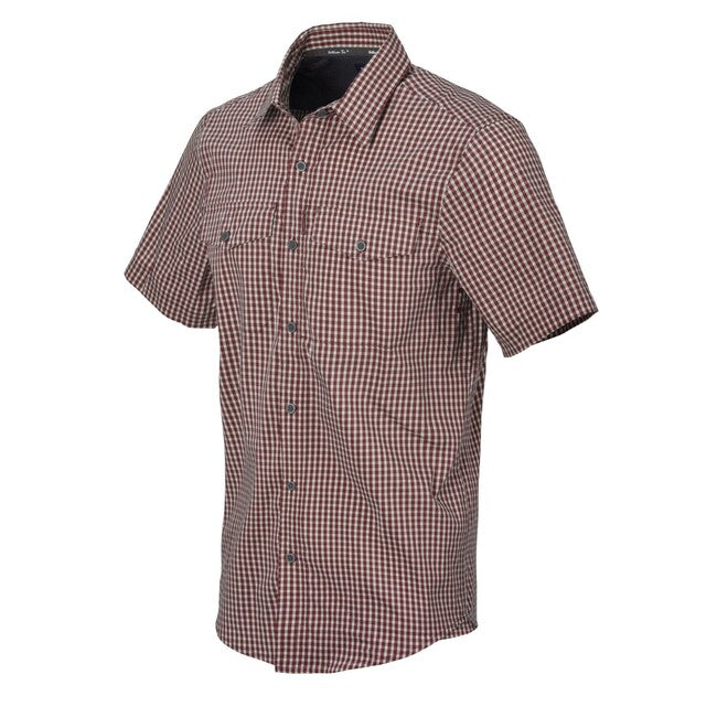 Helikon-Tex Covert Concealed Carry Tactical Short Sleeve Shirt, Dirt Red Checkered