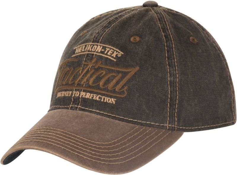 Helikon-Tex Tactical Snapback Cap, Dirty Washed Cotton, Dirty Washed Black / Dirty Washed Brown
