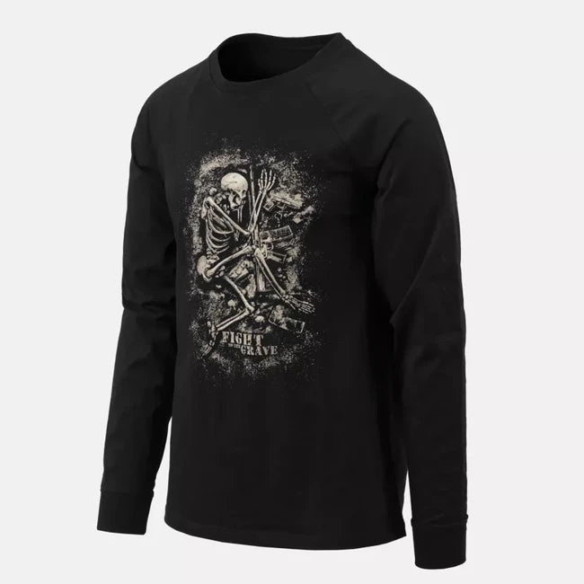 Helikon-Tex Tričko s dlhým rukávom Fight to the grave, čierna