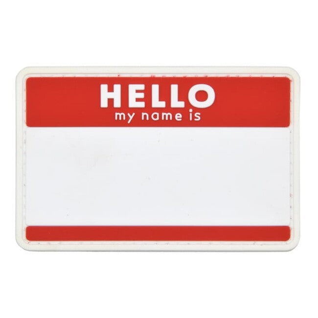 WARAGOD Hello My Name is PVC Patch, Red