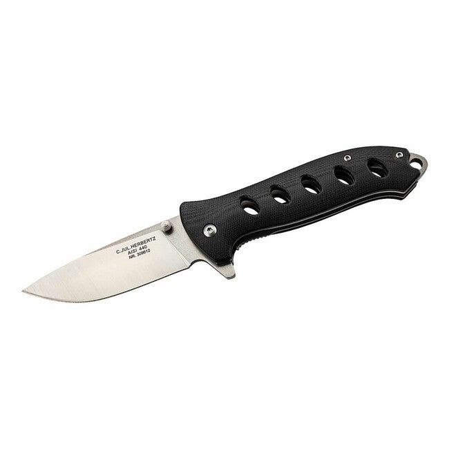 Herbertz Einhandmesser jednoručný vreckový nôž 8,7cm, čierna, G10