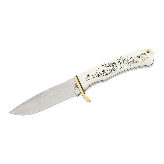 Herbertz Enten opaskový nôž, 10,3cm Drop Point, plast, motív kačice