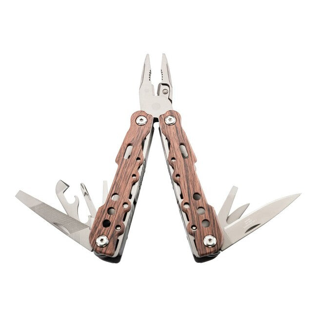 Herbertz Wood Look Multi-Function Tool, 11 Functions, Wood Appearance, Case