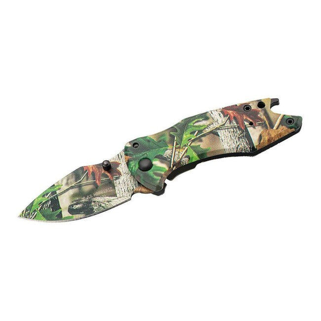 Herbertz Single-Handed Pocket Knife 6cm, Stainless Steel, Nature Design, Bottle Opener