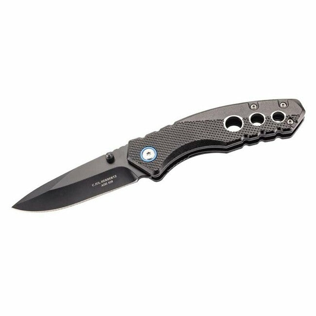 Herbertz One-Handed Folding Knife 7.5cm, Aluminum, Black