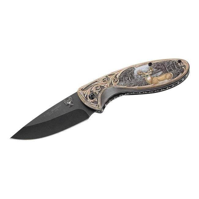 Herbertz Single-Handed Pocket Knife 8.3cm, Aluminum, Stag