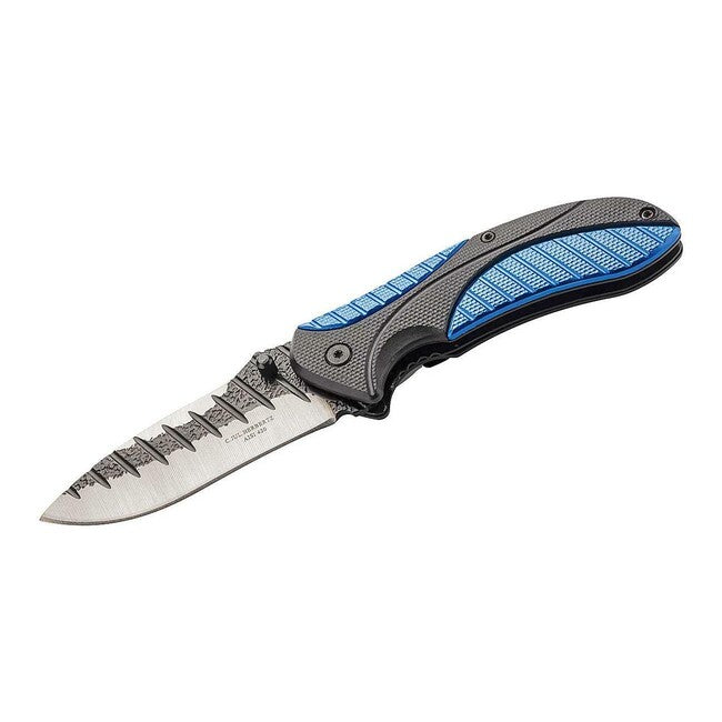 Herbertz One-Hand Folding Knife 8.6cm, Plastic and Aluminum, Black-Navy Blue