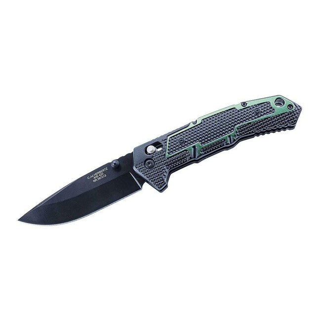 Herbertz One-Hand Folding Knife 9.4cm Axis Lock, Aluminum, Black-Green