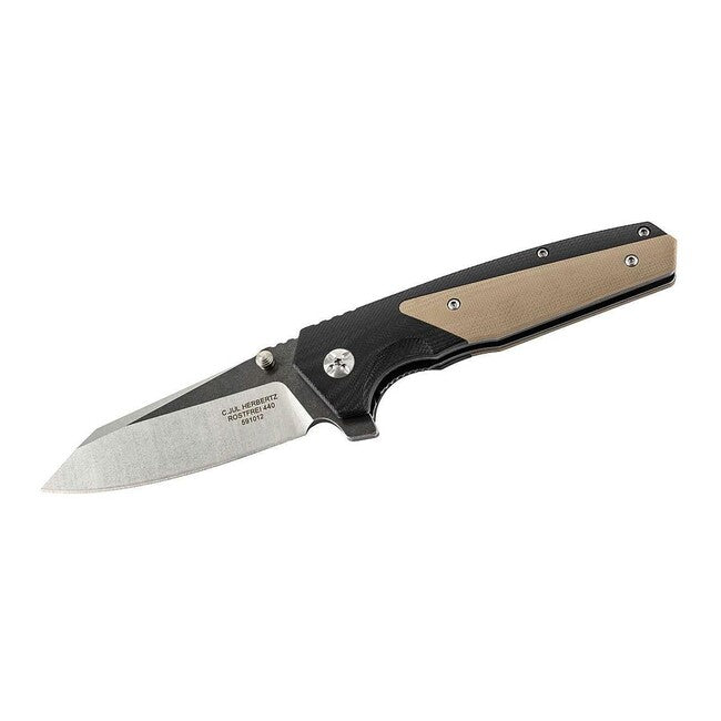 Herbertz One-Hand Pocket Knife 9.5cm, G10, Black-Green