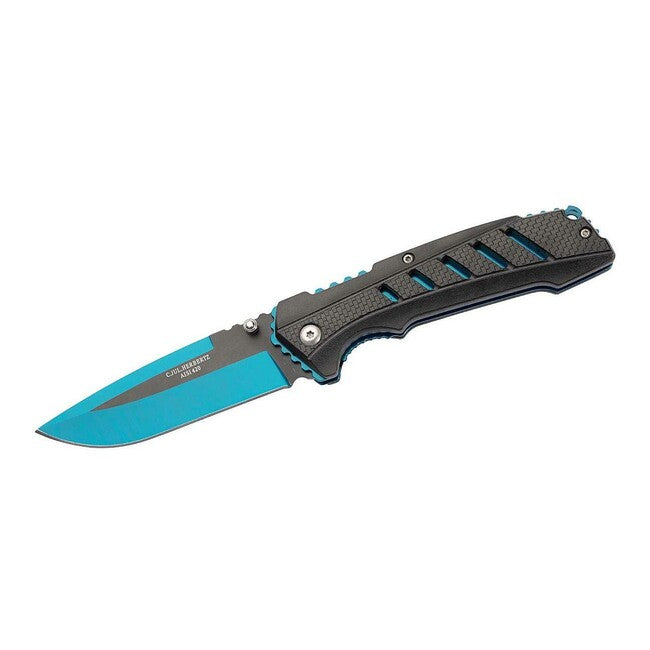 Herbertz One-Hand Pocket Knife 9.5cm, Plastic, Black-Navy Blue