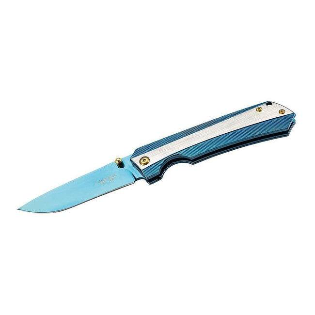 Herbertz jednoručný vreckový nôž 9cm, nerezová oceľ, titánový povlak, modro-zlatá