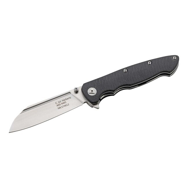 Herbertz Single-Hand Pocket Knife 9cm Sheepfoot, G10, Black