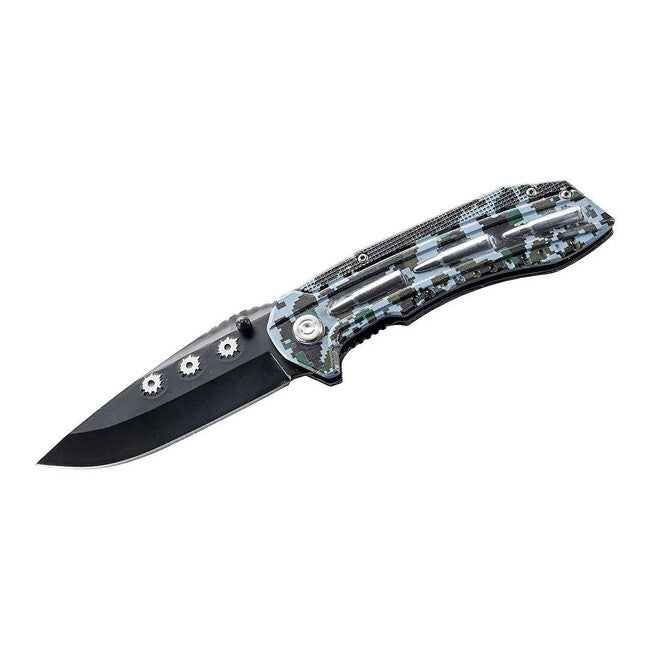 Herbertz Cartridge Single-Hand Pocket Knife 9cm, Aluminum, Military Version, Camo