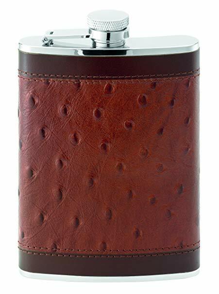 Herbertz Flask 230ml, Stainless Steel with Leather Elements, 15cm