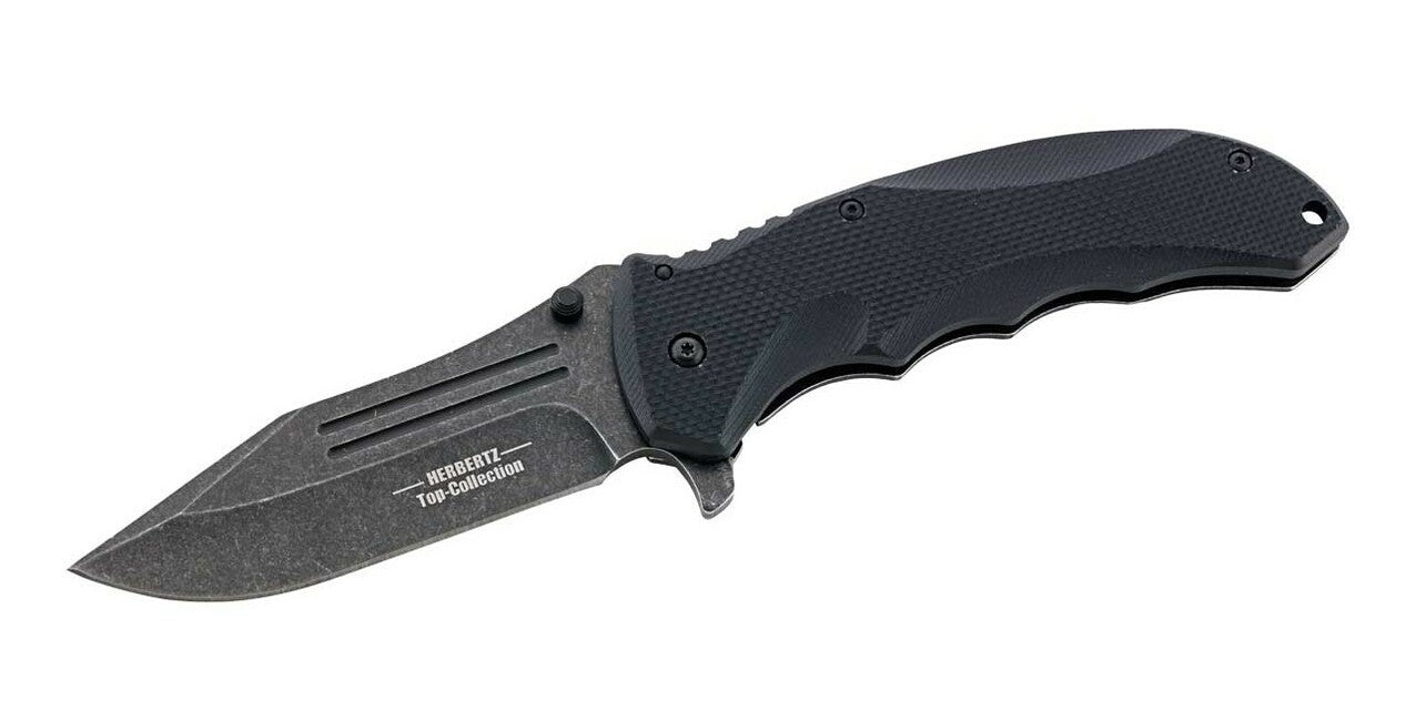 Herbertz TOP-Collection Folding Knife 10.5 cm, Black, G10, Nylon Sheath