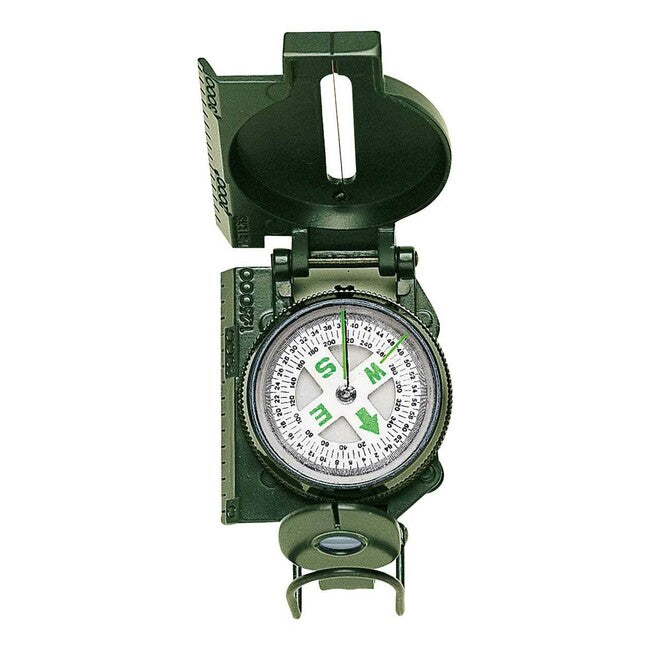 Herbertz Tourist Compass 7.5cm, Green, Metal, 360 Degrees / 64 Marks