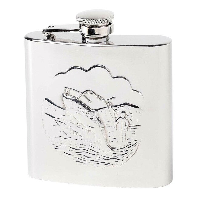 Herbertz Pocket Flask 177ml, Stainless Steel, Fish